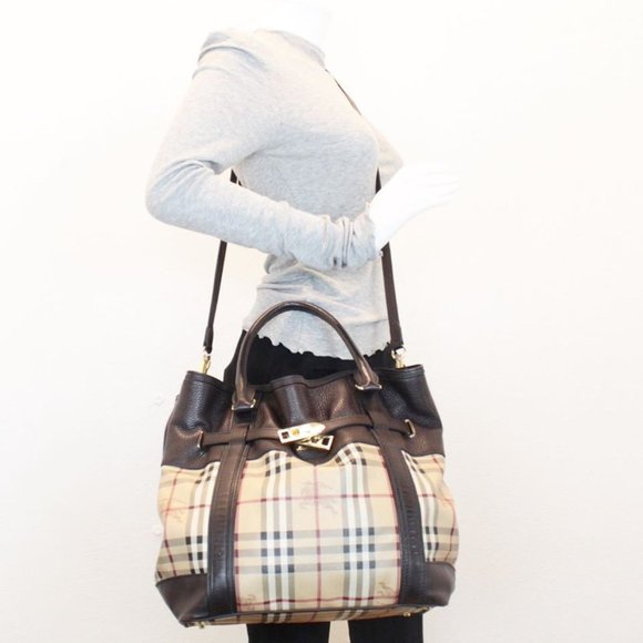 BURBERRY Brown Check Tote-Crossbody #21920 - Picture 4 of 8